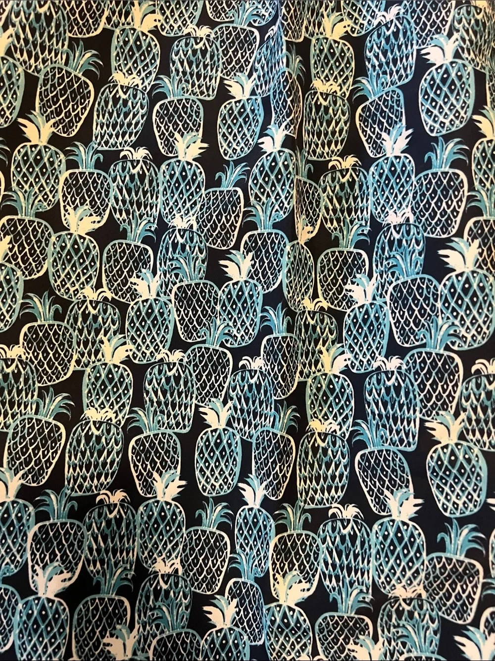 Nautica Men's Pineapple-Print Swim Shorts in Navy Blue
